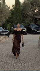 Sheath Off The Shoulder Satin Long formal dresses Bridesmaid Dresses evening gown Prom Dress