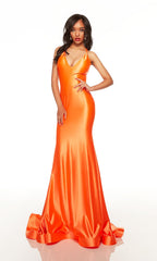 Alyce 61437 Backless Stretch-Satin Long Prom Dress