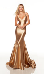 Alyce 61437 Backless Stretch-Satin Long Prom Dress