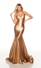 Alyce 61437 Backless Stretch-Satin Long Prom Dress