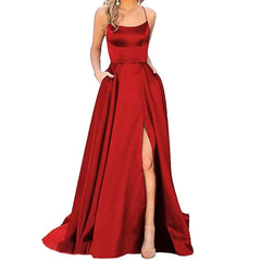 Wholesale Prom Dresses for Women 2025 Winter Party Off The Shoulder Maxi Dress Slip Satin Modest Dresses Evening Gowns