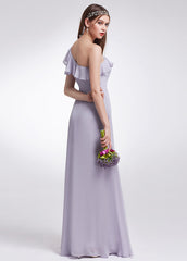 One-shoulder Lilac Bridesmaid Dress
