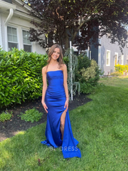 Mermaid Strapless Royal Blue Long formal dresses Bridesmaid Dresses evening gown Prom Dress