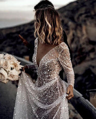 Frayah | Bohemian A-Line Sparkly Sequined Luxury Wedding Dresses