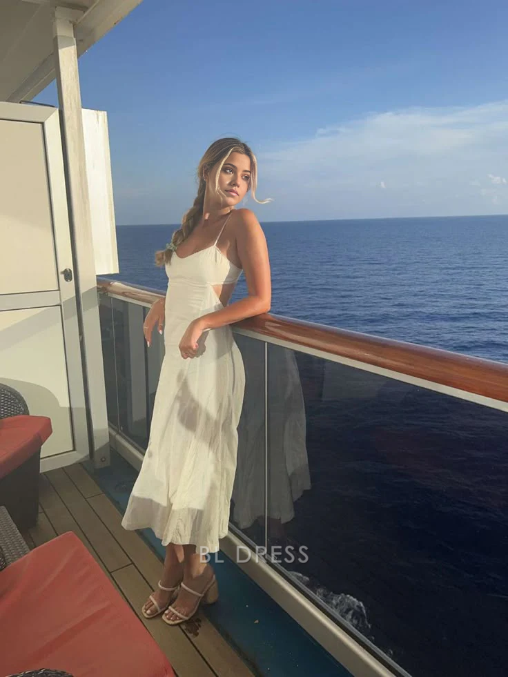 A Line Simple Spaghetti Straps Beige formal dresses Bridesmaid Dresses evening gown Prom Dress