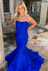 Strapless Mermaid Long Prom Dresses,Formal Dresses,Dance Dress