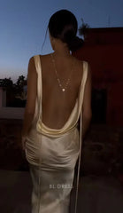 Sheath Sexy Backless Satin formal dresses Bridesmaid Dresses evening gown Prom Dress