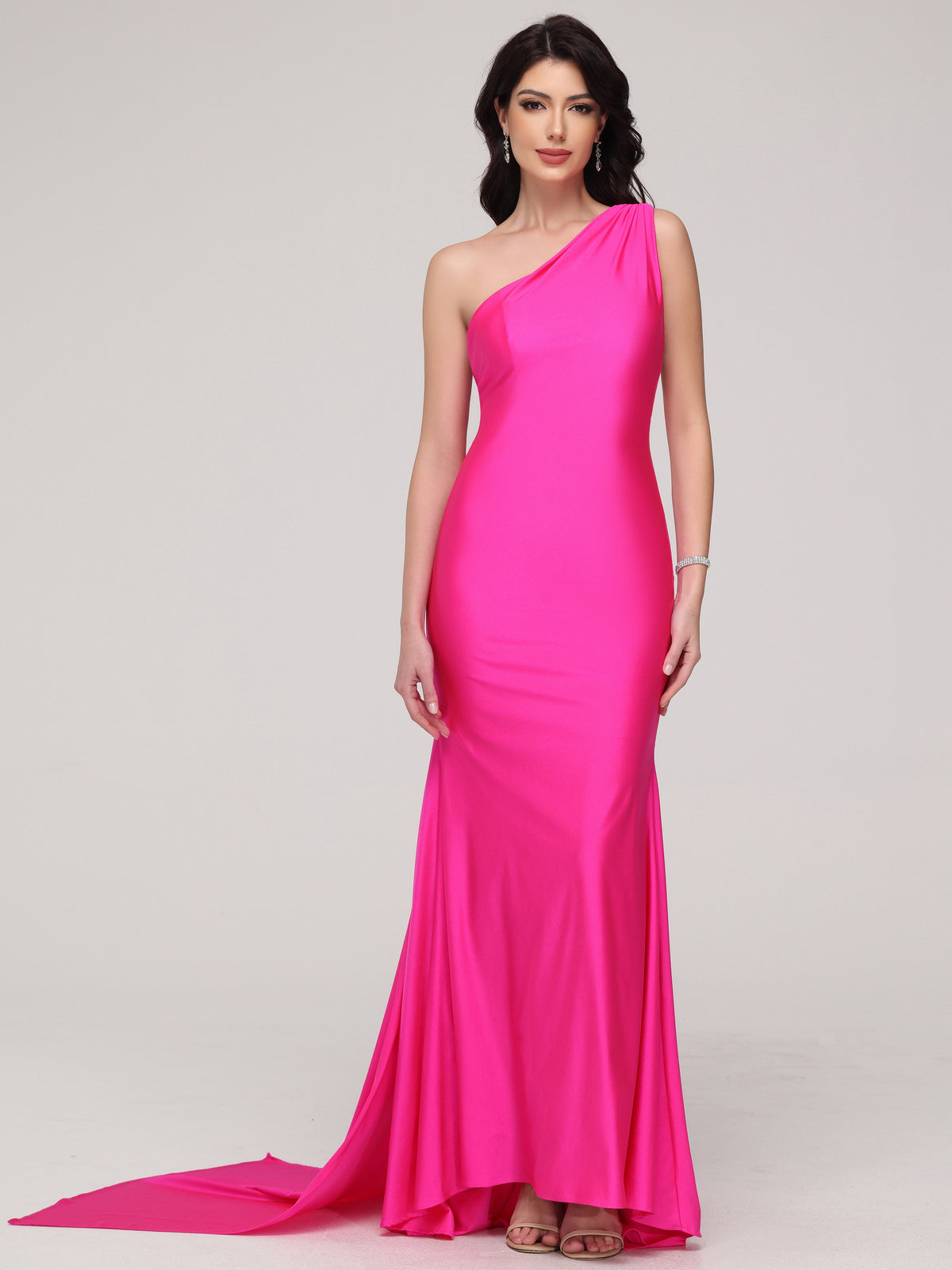 Sheath/Column One-Shoulder Asymmetrical Prom Dress