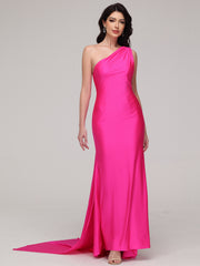 Sheath/Column One-Shoulder Asymmetrical Prom Dress