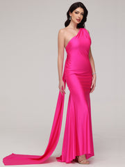 Sheath/Column One-Shoulder Asymmetrical Prom Dress