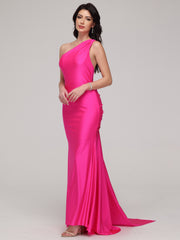 Sheath/Column One-Shoulder Asymmetrical Prom Dress