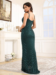 Trumpet/Mermaid Halter Sequins Long Prom Dress