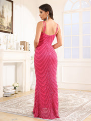 Trumpet/Mermaid Halter Sequins Floor Length Prom Dress