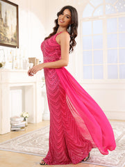 Trumpet/Mermaid Halter Sequins Floor Length Prom Dress