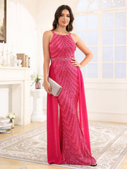 Trumpet/Mermaid Halter Sequins Floor Length Prom Dress