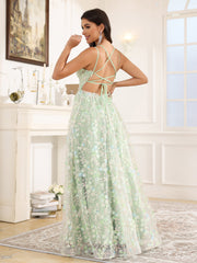 Sweetheart A-Line Lace Up Floor Length Prom Dress With Split