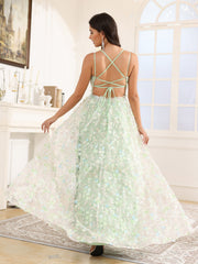 Sweetheart A-Line Lace Up Floor Length Prom Dress With Split