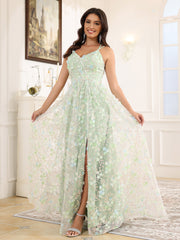 Sweetheart A-Line Lace Up Floor Length Prom Dress With Split