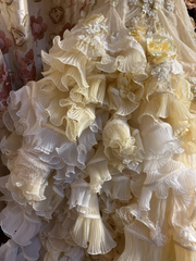 Ivory Strapless A-Line Appliques Ruffles Birthday Ball Gowns Formal Evening Gowns, HZ0319