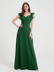 Sweetheart Drifting Sleeves Chiffon Dress