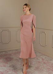 Tight collar luxury knit mother of the bride dress