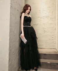 black tulle long prom dress black tulle evening dress