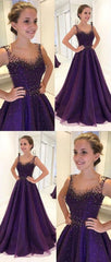 Purple Prom Dress, Evening Gown, Graduation School Party Dress, Winter Formal Dress