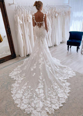 Fairy Mermaid Sweetheart Lace Wedding Dresses with Appliques
