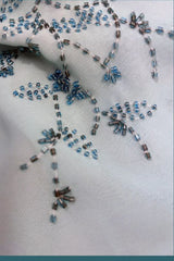 Vintage Gradient Blue Beaded Evening Gown Sheath Spaghetti Strap Party Dress Long Formal Dress HZ1024