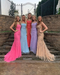 Mermaid Leaf Lace Prom Dress, Pageant Dress, Graduation School Party Gown