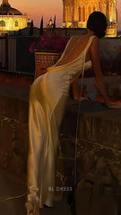 Sheath Sexy Backless Satin formal dresses Bridesmaid Dresses evening gown Prom Dress
