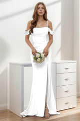 Trumpet-Mermaid Sweep-Brush Train Silk-Like Prom Dress CS0399