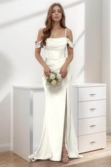Trumpet-Mermaid Sweep-Brush Train Silk-Like Prom Dress CS0399