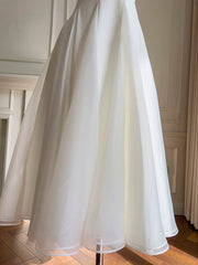 Simple A-Line Chiffon Short ivory Prom Dress, Simple ivory Bridesmaid Dress