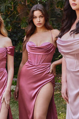 Cinderella Divine CD7483 Fitted Long Sexy Corset Prom Dress