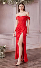 Corset Off-the-Shoulder Long Prom Dress 7484