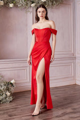 Cinderella Divine CD7484 Long Corset Formal Prom Dress