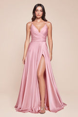 Cinderella Divine CD7485C Spaghetti Strap Long Prom Dress Plus Size