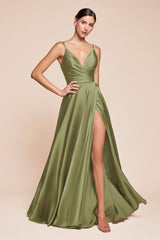Cinderella Divine CD7485C Spaghetti Strap Long Prom Dress Plus Size