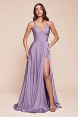 Cinderella Divine CD7485C Spaghetti Strap Long Prom Dress Plus Size