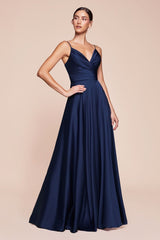 Cinderella Divine CD7485C Spaghetti Strap Long Prom Dress Plus Size