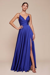 Cinderella Divine CD7485C Spaghetti Strap Long Prom Dress Plus Size