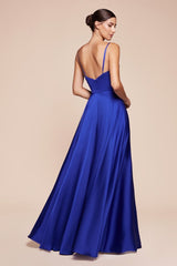 Cinderella Divine CD7485C Spaghetti Strap Long Prom Dress Plus Size