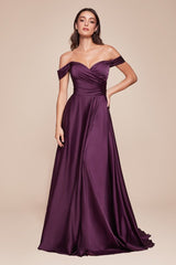 Cinderella Divine 7493 Long Off Shoulder Prom Dress