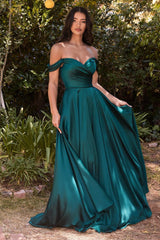 Cinderella Divine 7493C Plus Size Long Off Shoulder Dress