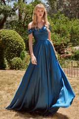 Cinderella Divine 7493C Plus Size Long Off Shoulder Dress