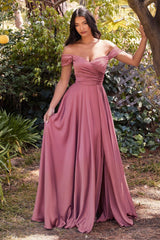 Cinderella Divine 7493 Long Off Shoulder Prom Dress
