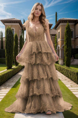 Ball Gown Sweep-Brush Train Tulle Prom Dress CS0461