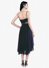 Composite Silk Chiffon Spaghetti Straps Hi-lo Homecoming Dress