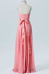Pink Sweetheart Bow Back Bridesmaid Dress